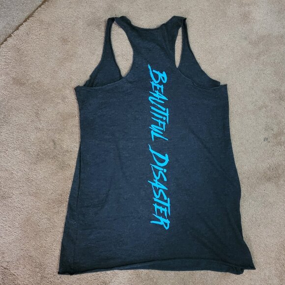 Beautiful Disaster Tank Top Tee Wolf Womens sz sm New! - Picture 4 of 5